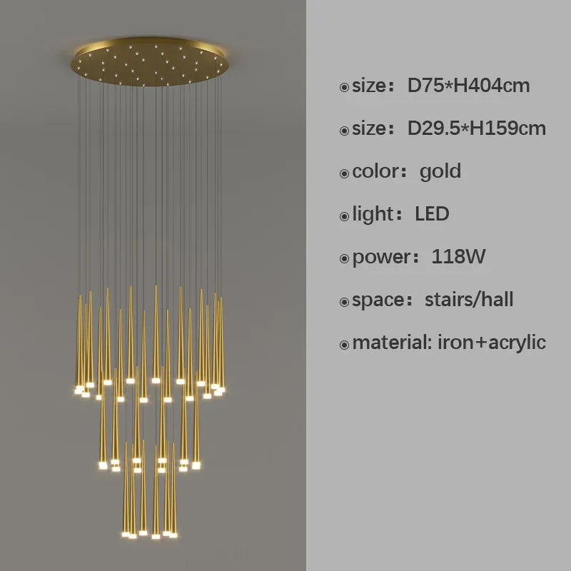 Modern LED chandelier for premium interior decoration - vue 22 sur 22