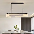 Circular LED chandelier in aluminium and acrylic for decorative interiors