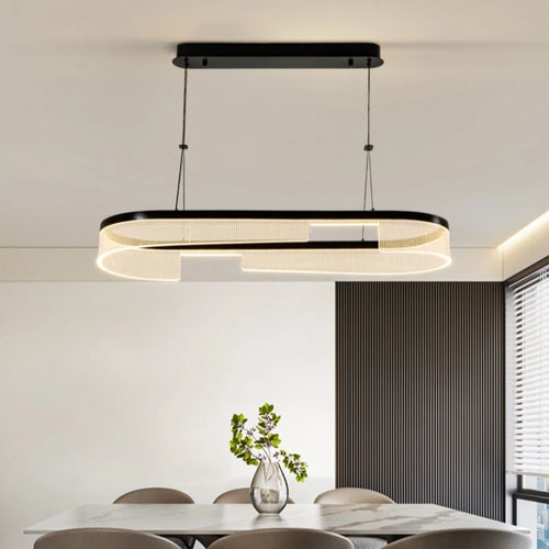 Circular LED chandelier in aluminium and acrylic for decorative interiors - vue 5 sur 24