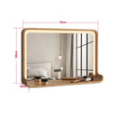 Solid wood mirror with LED lighting and wall mounting