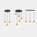 Vintage oak wood pendant light modern design