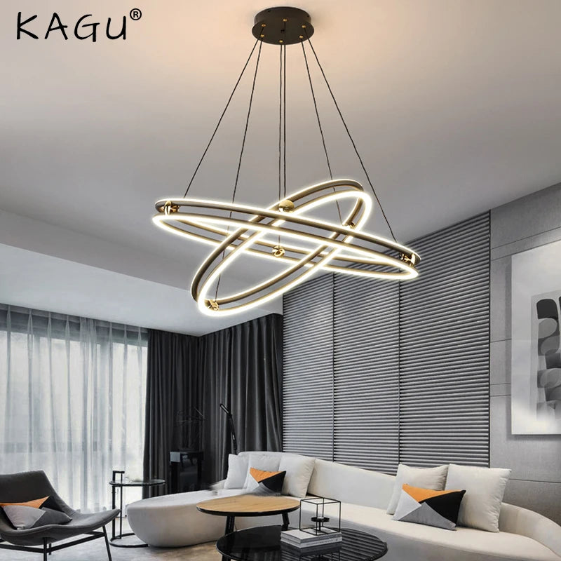 Minimalist circular dimmable LED chandelier modern lighting