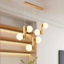 Wood and glass pendant light for modern and creative restaurant