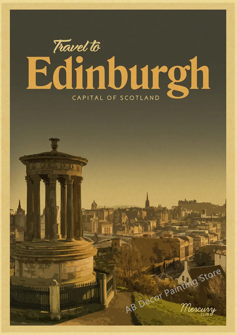 Retro travel poster for tourism enthusiasts vintage decor
