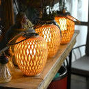 Solar bamboo-effect outdoor light for decorative garden use