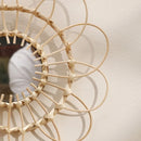 decorative sunflower rattan hanging mirror for a bohemian atmosphere