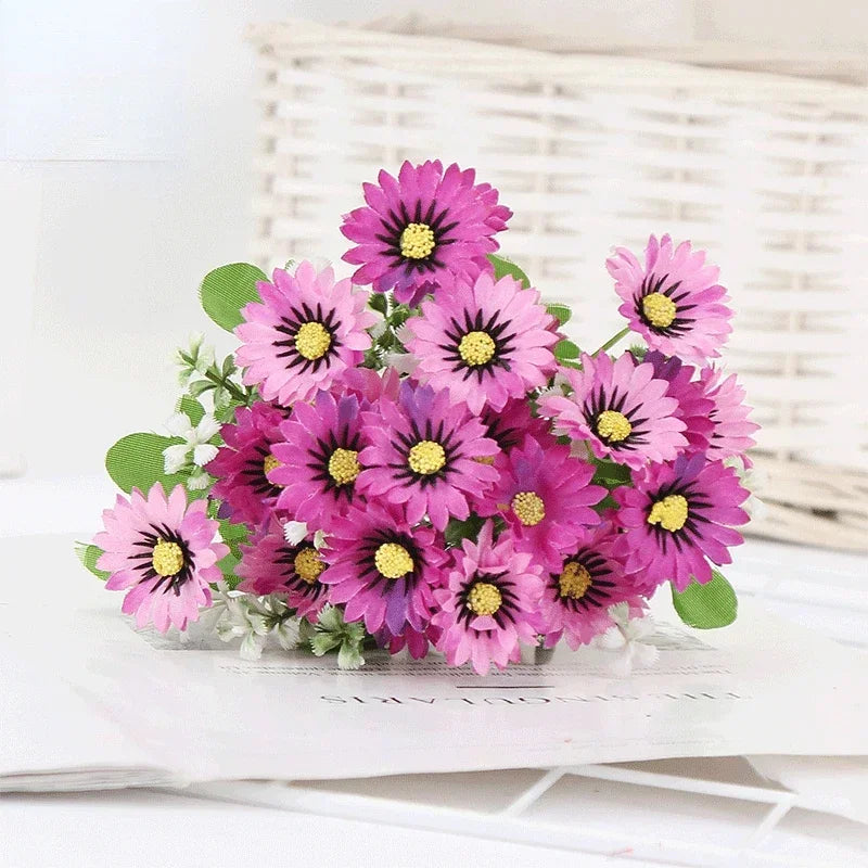 Silk daisy bouquet for artificial floral decoration