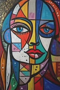 Picasso-style abstract cubist painting for wall decoration