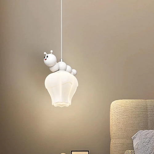 Modern children's cartoon caterpillar planet chandelier - vue 4 sur 12