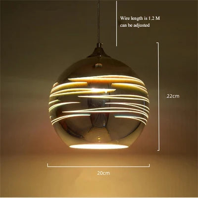 3D firework stained glass pendant light