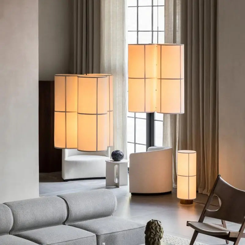 Wabi sabi fabric LED chandelier for interior decoration