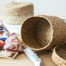 Handmade wicker storage basket for snacks and flowers