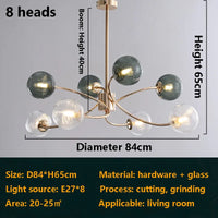 Luxury Nordic glass ball chandelier