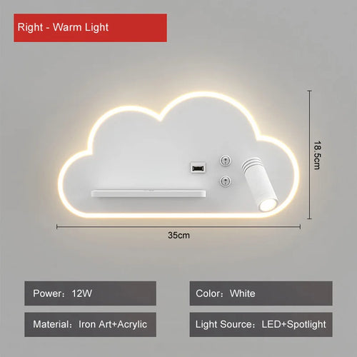 Multifunction LED bed lamp with wireless USB charger - vue 9 sur 8
