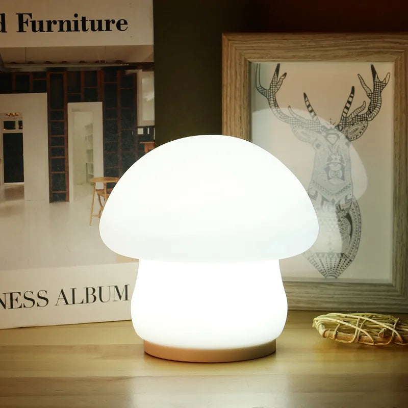 Mushroom LED night light silicone touch sensor battery lamp for baby room and bedside decor christmas gift