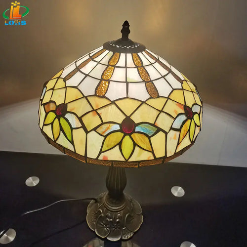 Tiffany style designer table lamp for reading and eye protection - vue 4 sur 6