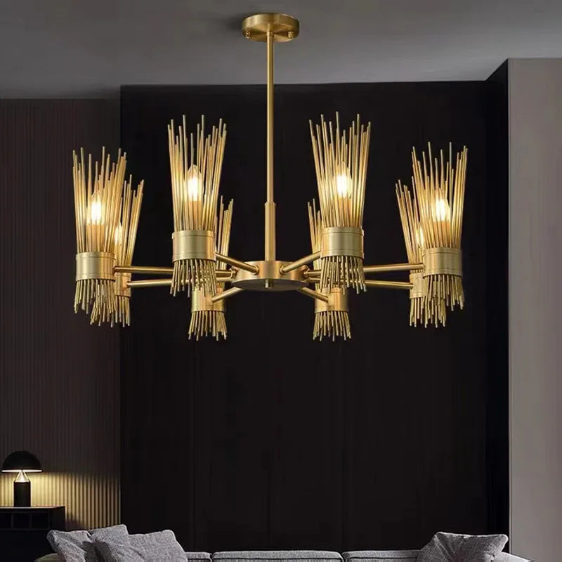 Decorative solid copper LED chandelier for home, creative design