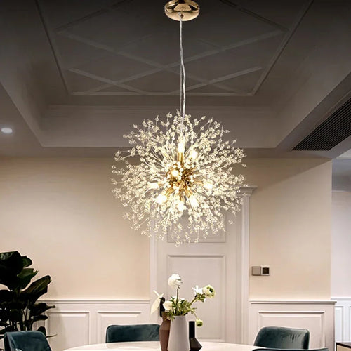 modern crystal pendant light sky star - vue 4 sur 7