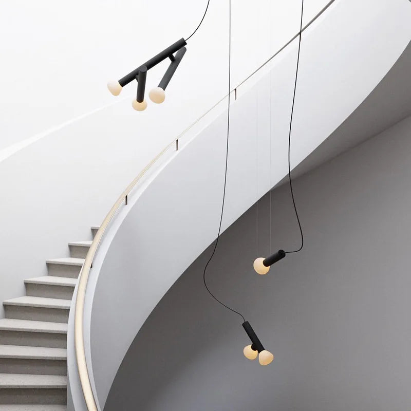 Artistic designer pendant light with adjustable cord