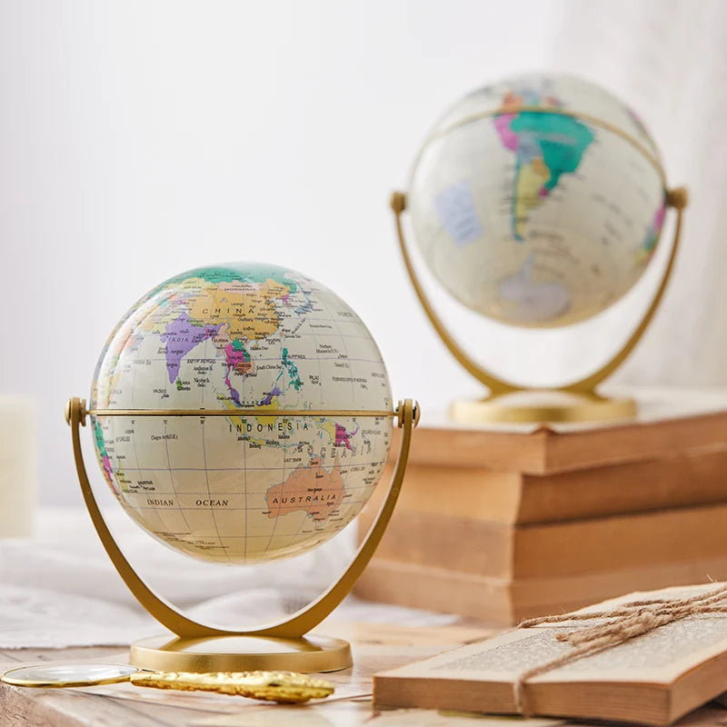 rotating retro globe for learning geography