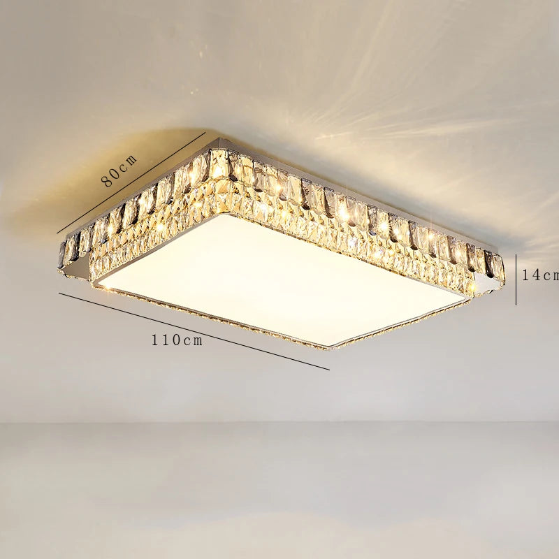 Luxury modern round crystal LED ceiling light