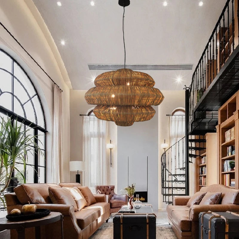 Creative bohemian rattan lamps - vue 4 sur 14