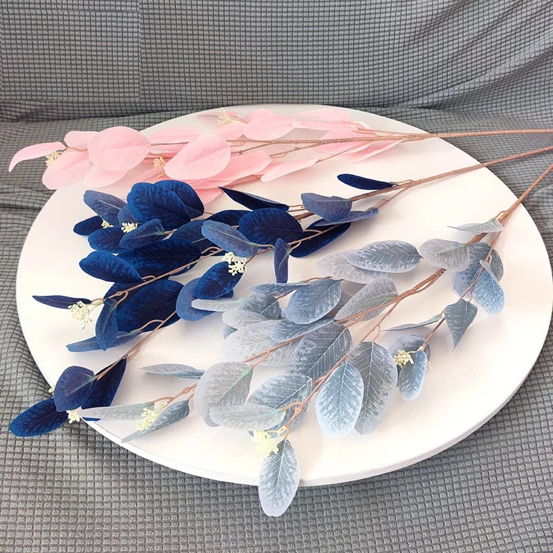 Artificial silk eucalyptus leaf branches for floral decoration