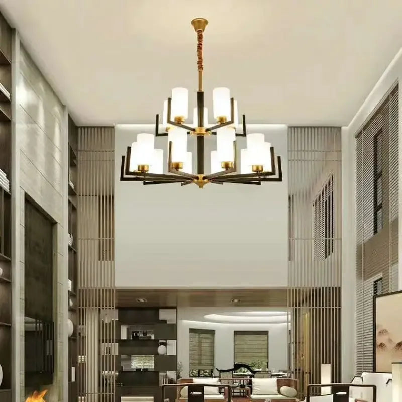 Retro Chinese style luxury LED chandelier pendant light - vue 5 sur 16
