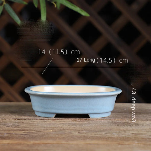 round sand flower pot for retro bonsai and succulents - vue 9 sur 19