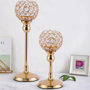 Metal candle holders with crystal detail for festive decorations