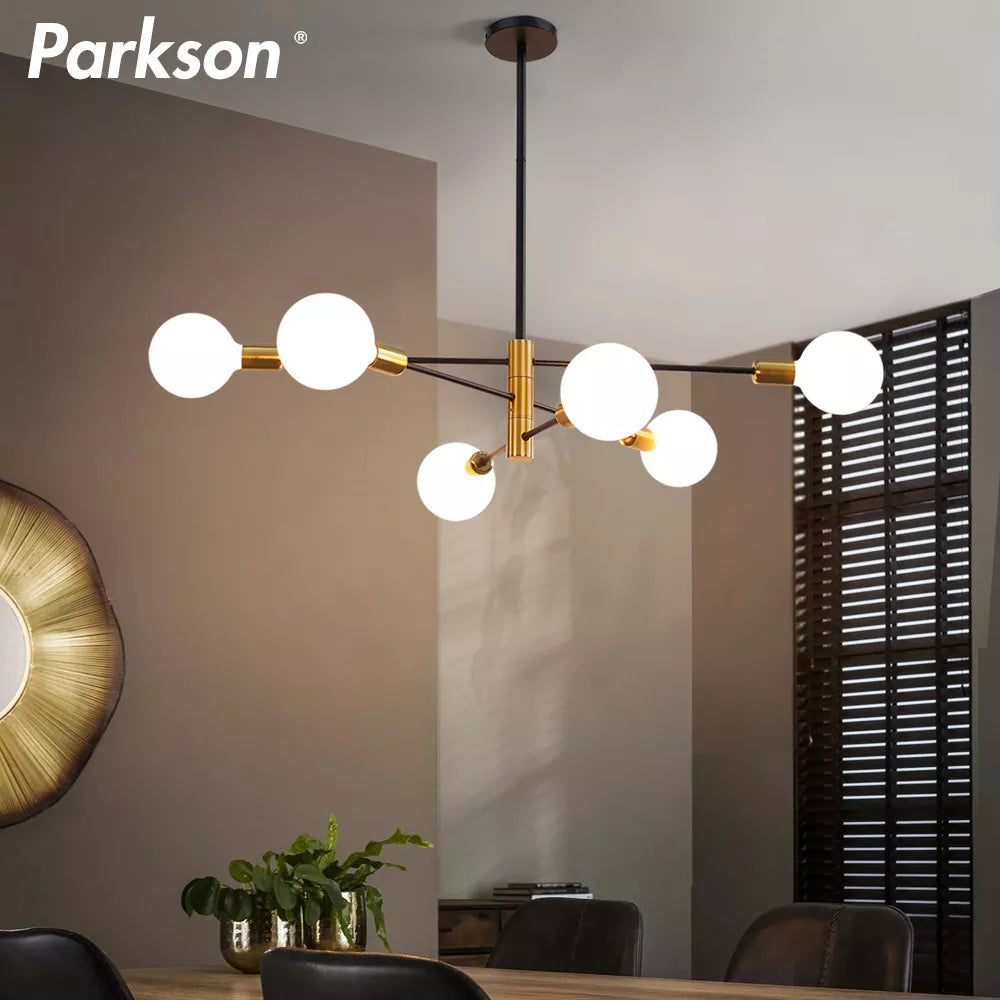 Modern nordic sputnik black LED chandelier for bedroom, living and dining room