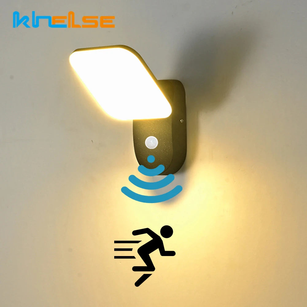 Outdoor LED wall light with waterproof motion sensor decorative