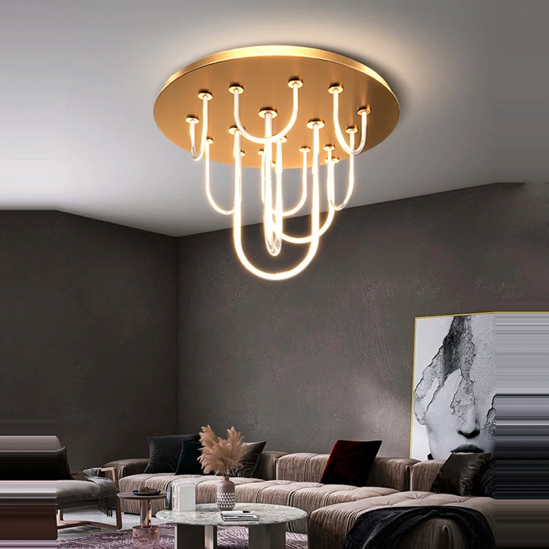 Postmodern dimmable LED chandelier magic belt 2022 new trend - vue 3 sur 11