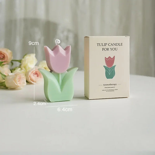 handmade scented tulip candle for decorations and aromatherapy - vue 12 sur 12