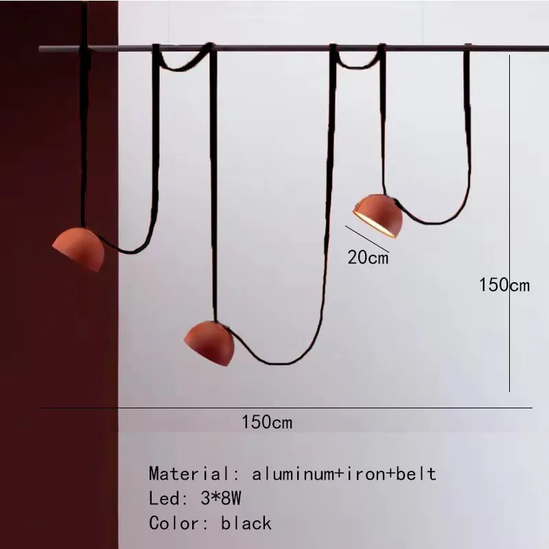Artificial leather pendant light for office and shop