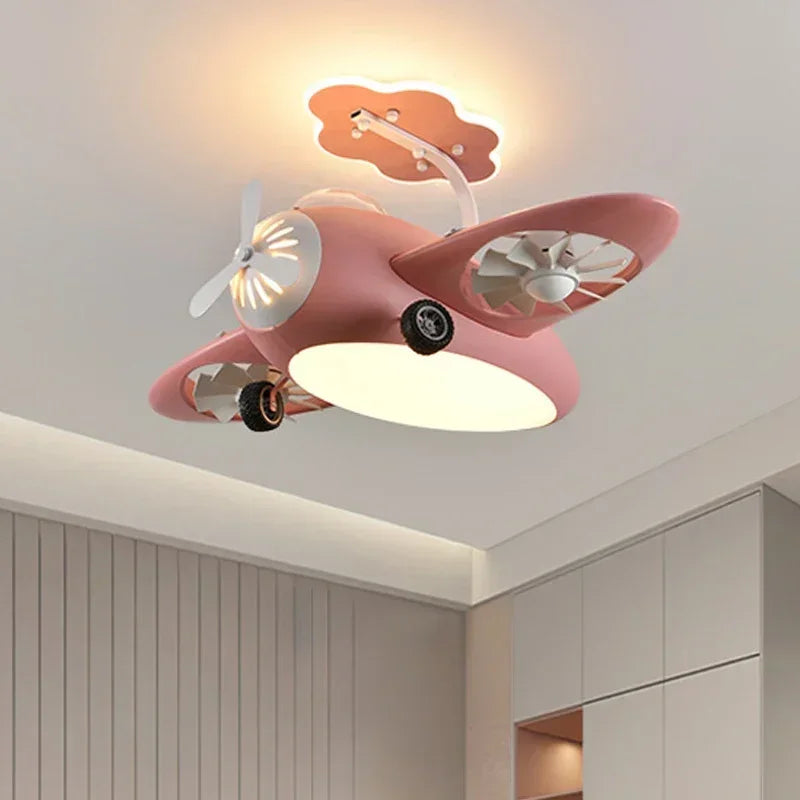 Modern design electric ceiling fan light for children's room - vue 4 sur 9