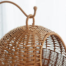 Hanging rattan cat nest with storage