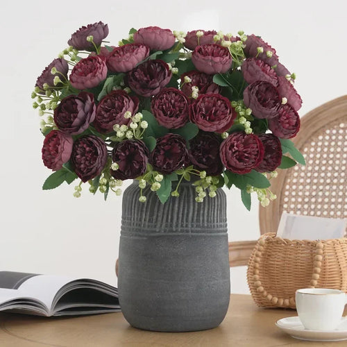 Artificial silk peony flowers for weddings and floral decoration