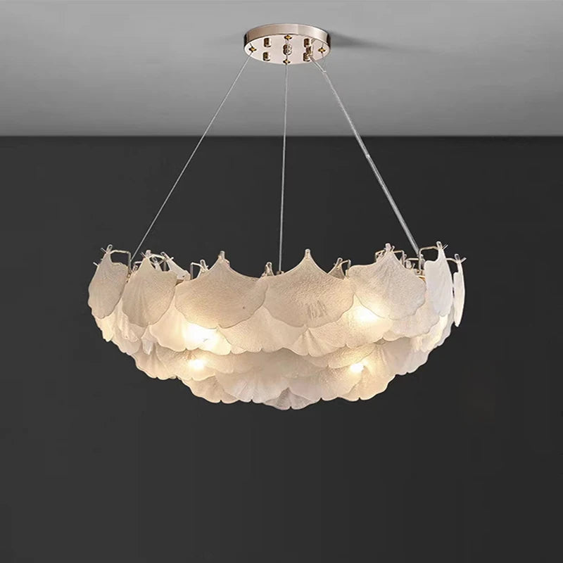 Minimalist retro glass chandelier for elegant decor - vue 5 sur 11