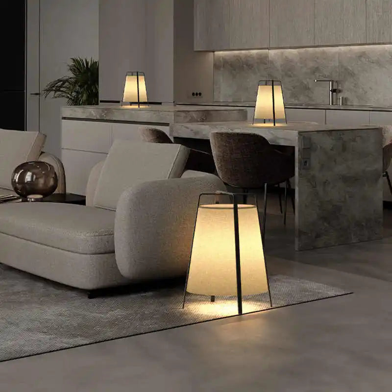 Minimalist nordic floor lamp with creative fabric shade