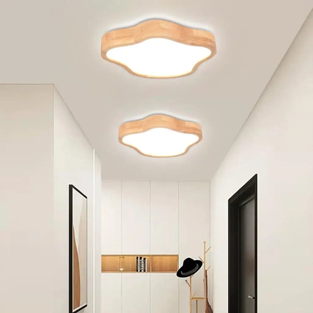 Nordic wooden cloud shape ceiling light - vue 4 sur 6