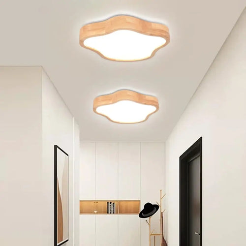 Nordic wooden cloud shape ceiling light - vue 5 sur 6