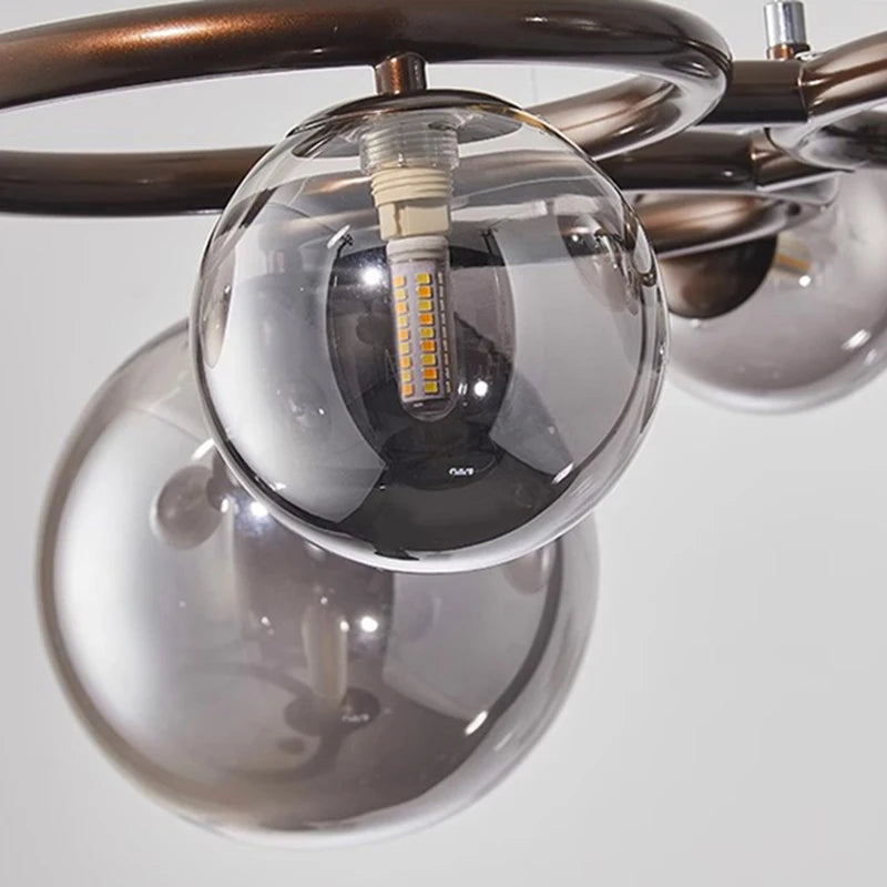 Nordic glass bubble chandelier for interior decoration - vue 6 sur 18