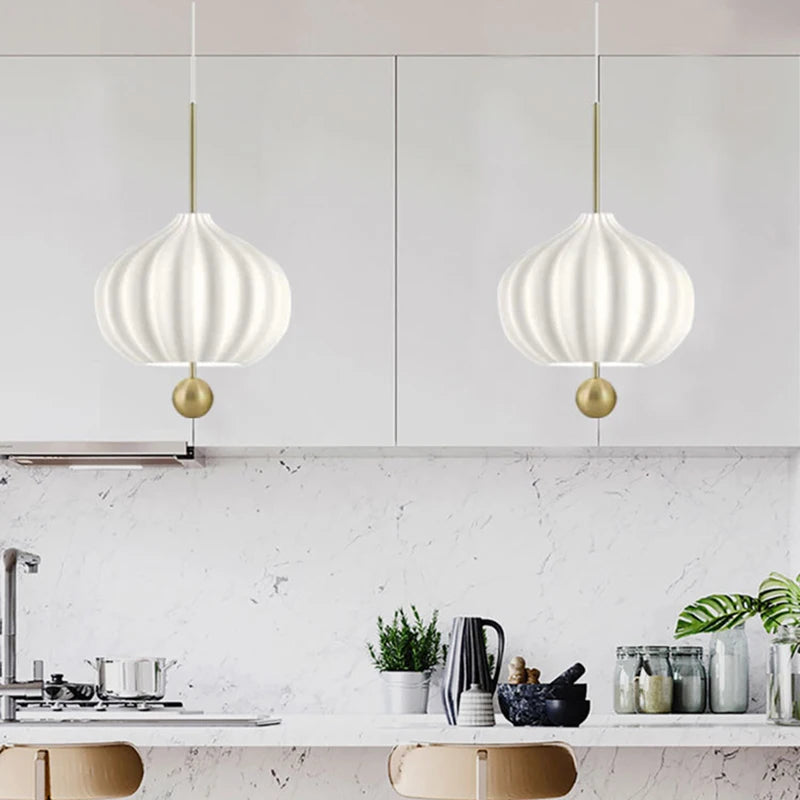 Modern glass pendant light with adjustable metal cord