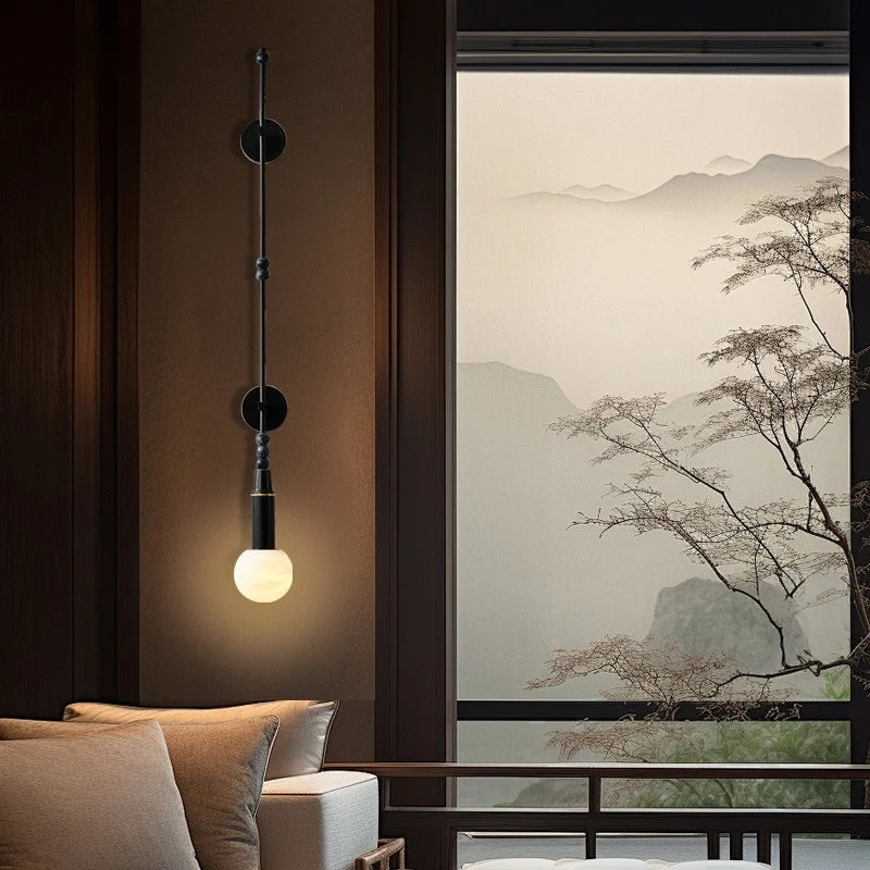 Elegant Chinese style copper wall light for modern decor - vue 4 sur 8