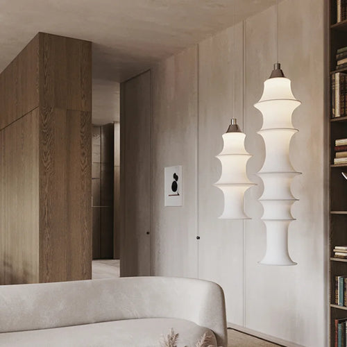 Nordic silk wabi-sabi chandelier for elegant indoor lighting - vue 3 sur 14