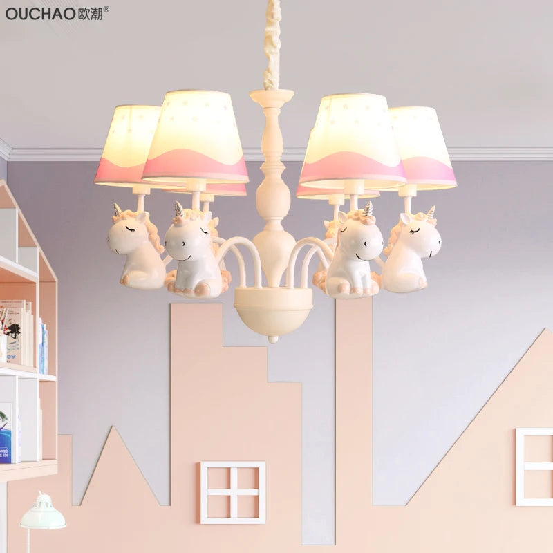 Unicorn chandelier for children's room and bedroom