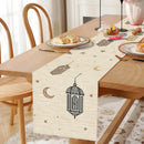Ramadan table runner with lantern, moon and star motifs