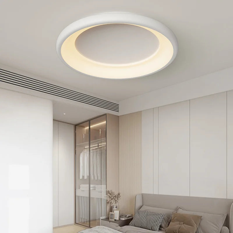 Modern round ceiling light with decorative outer ring