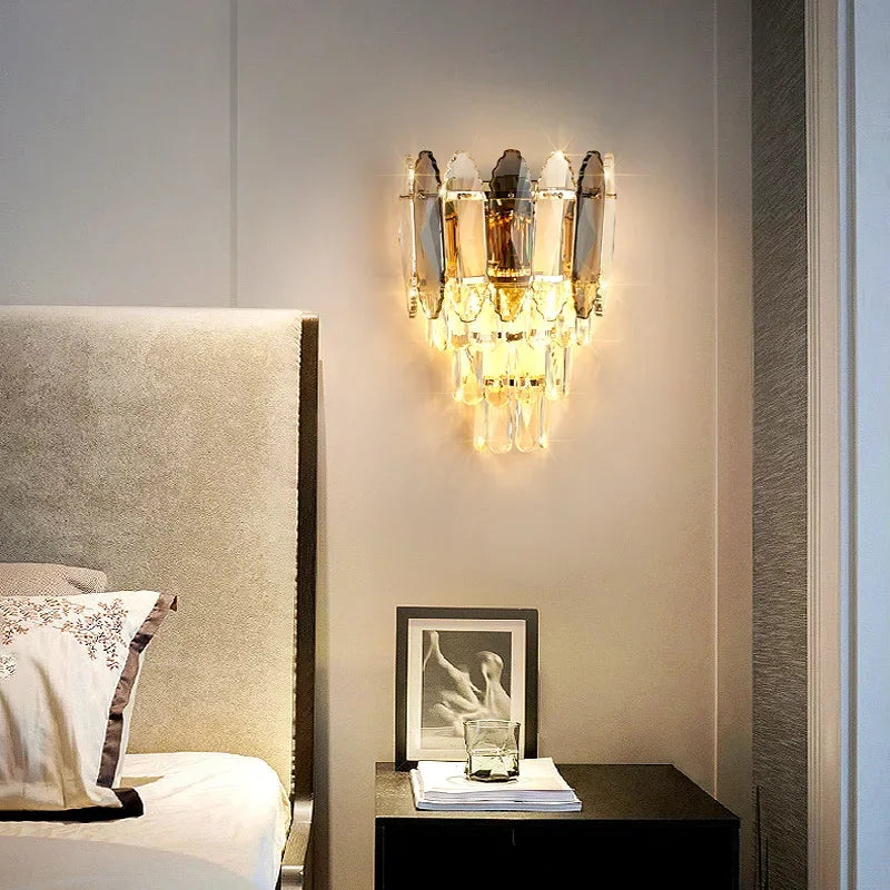 Creative nordic crystal wall light modern decorative indoor design